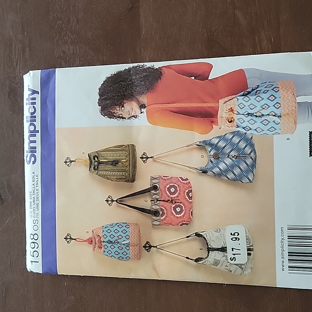 Simplicity bag and sack pattern purse bag sewing handbag